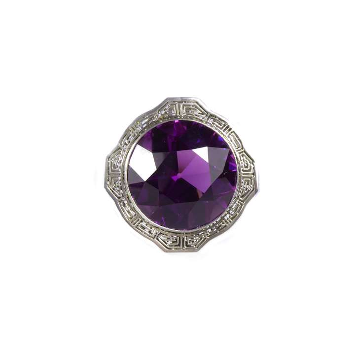 Early 20th century single stone amethyst brooch